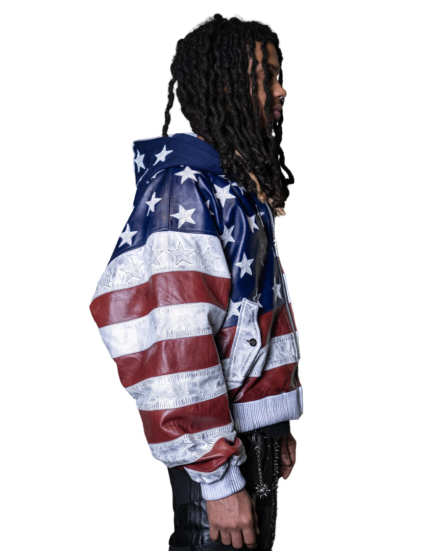 "DRTYAMERIKA" LEATHER BOMBER