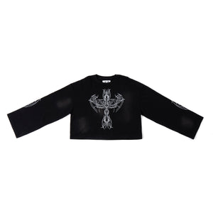 WINGS OR DEATH L/S - MIDNIGHT tee by OVD - view 1