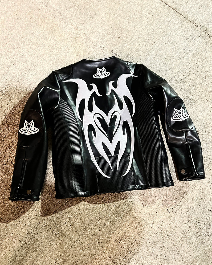 "SIGIL HEART" MOTO LEATHER JACKET