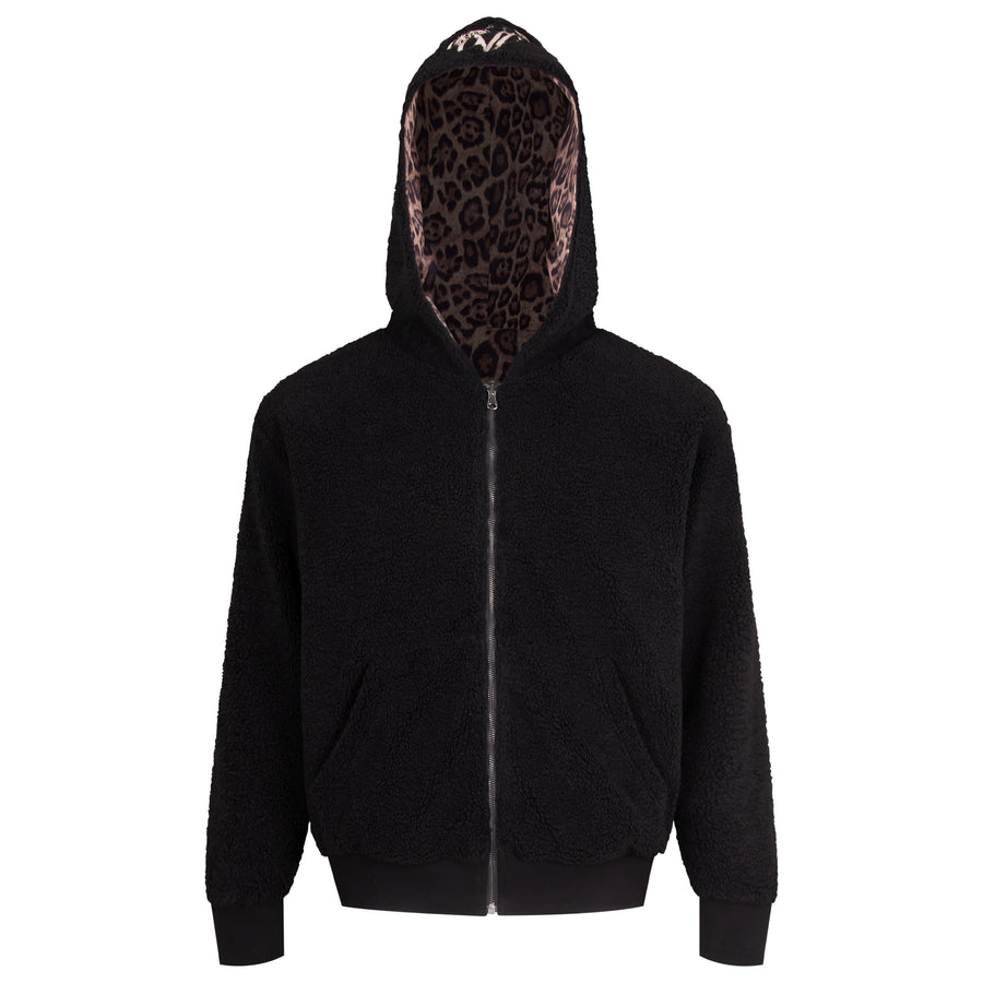 "LEOPARD" REVERSIBLE SHERPA HOODIE