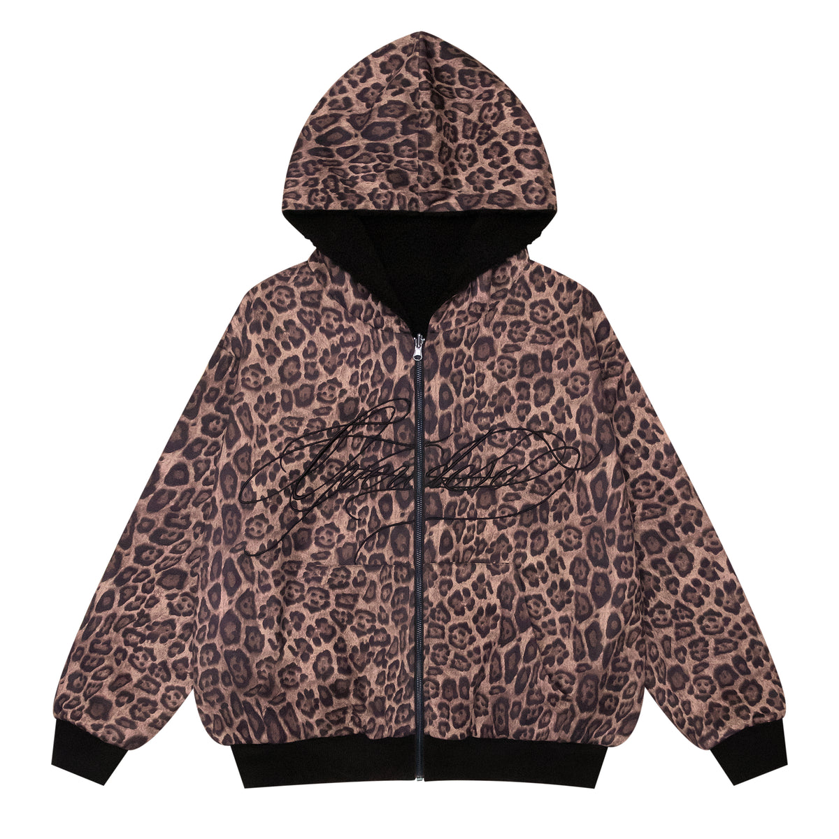 "LEOPARD" REVERSIBLE SHERPA HOODIE