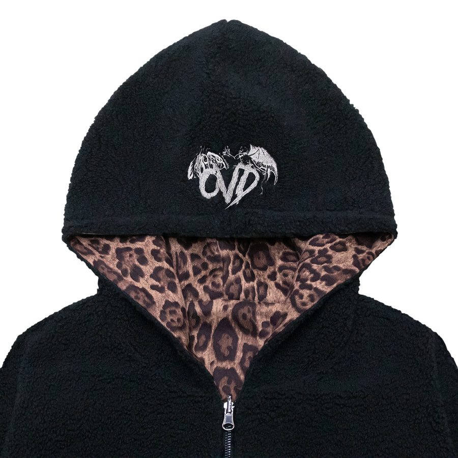 "LEOPARD" REVERSIBLE SHERPA HOODIE
