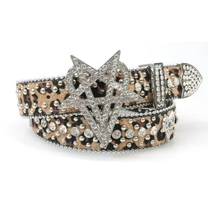 "OVD STUDDED BELT" - LGHTLEOPARD
