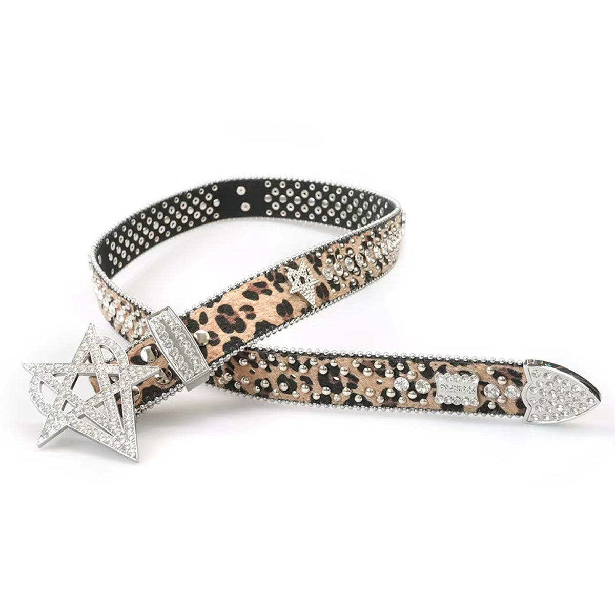 "OVD STUDDED BELT" - LGHTLEOPARD