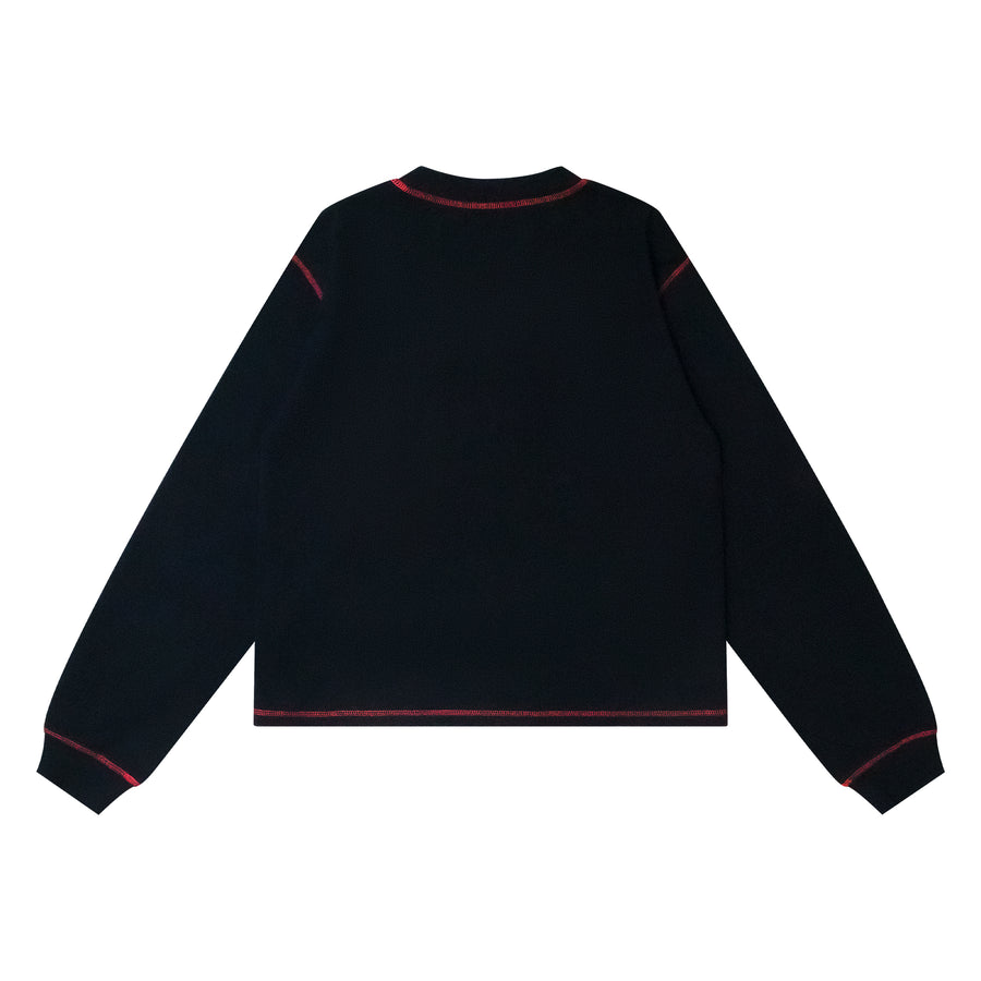 "OM" CONTRAST L/S - BLACK/RED