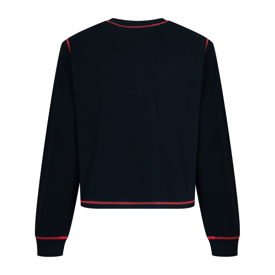 "OM" CONTRAST L/S - BLACK/RED