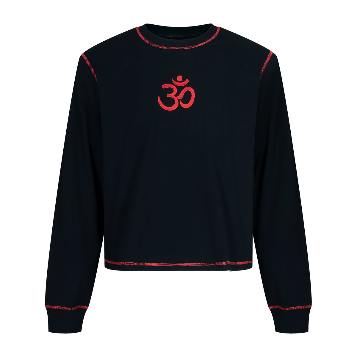 "OM" CONTRAST L/S - BLACK/RED
