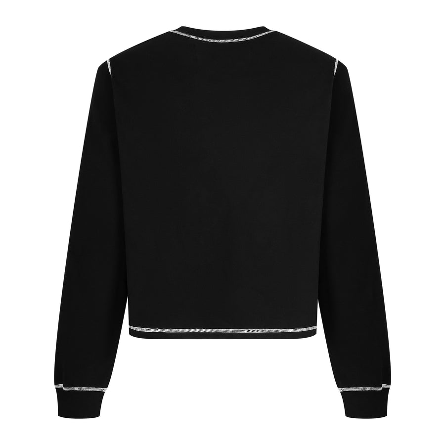 "OM" CONTRAST L/S - BLACK/WHITE