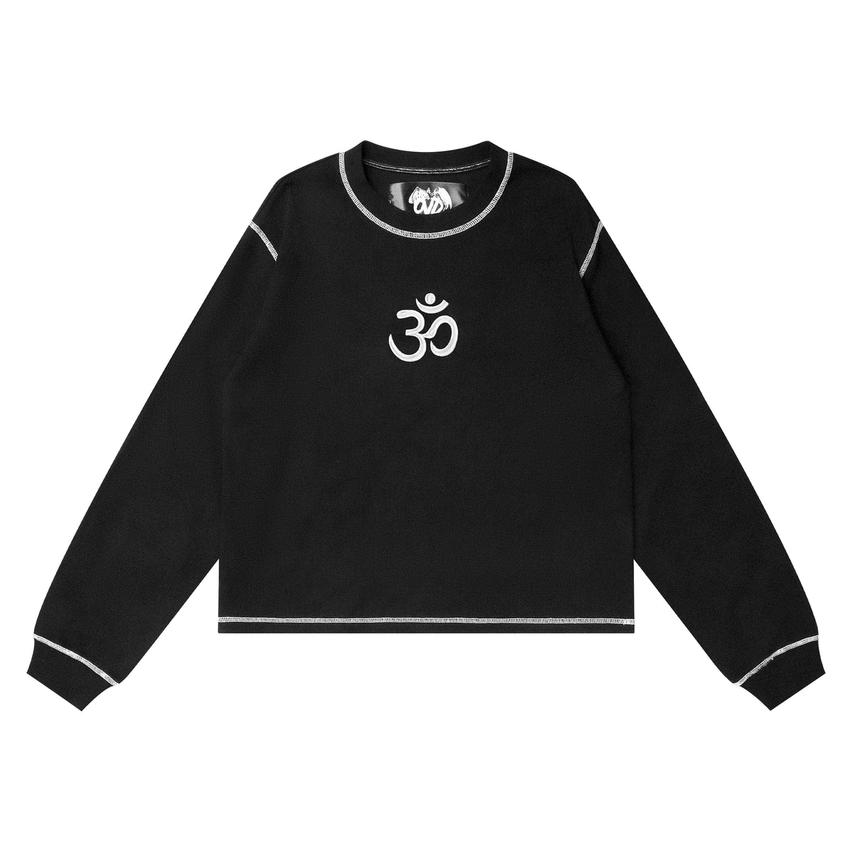 "OM" CONTRAST L/S - BLACK/WHITE