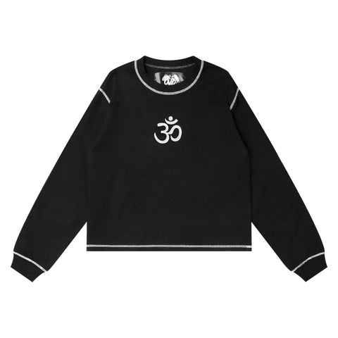 "OM" CONTRAST L/S - BLACK/WHITE