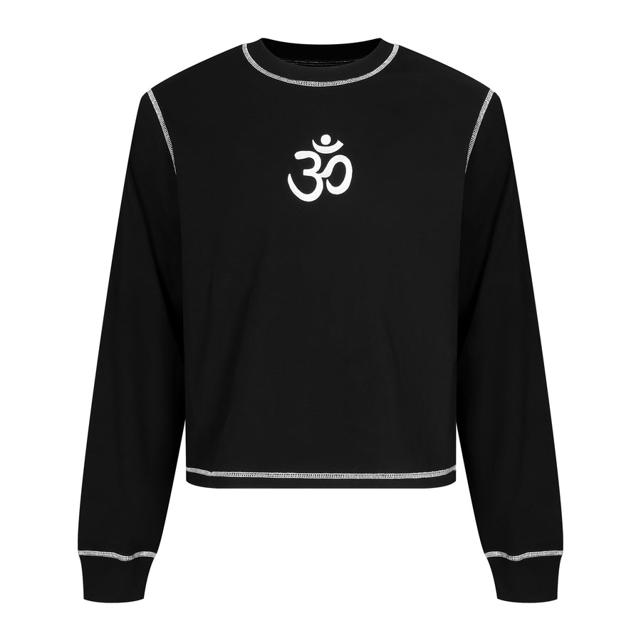 "OM" CONTRAST L/S - BLACK/WHITE