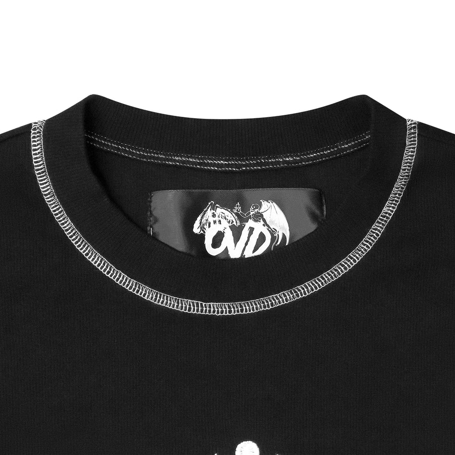 "OM" CONTRAST L/S - BLACK/WHITE