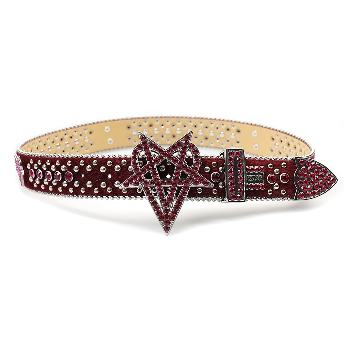 OVD STUDDED BELT - BLOOD RED belt by OVD - view 1
