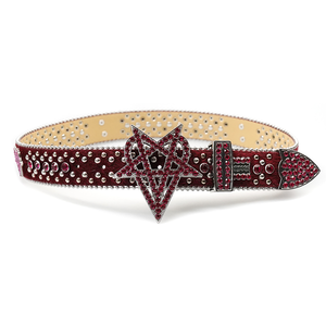 OVD STUDDED BELT - BLOOD RED belt by OVD - view 1