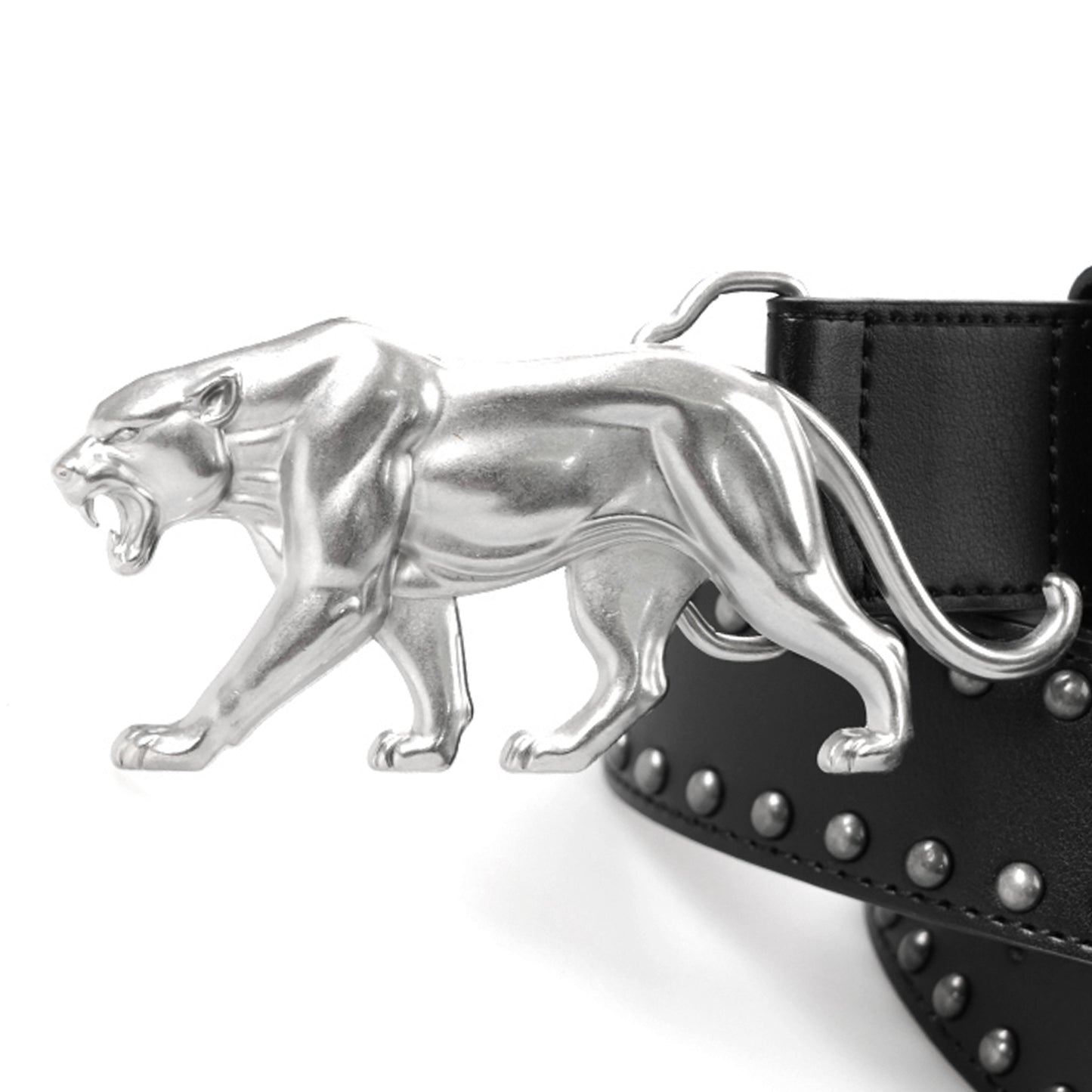 "PANTHER" BELT - BLACK LEATHER