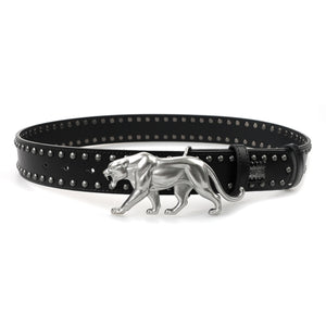 "PANTHER" BELT - BLACK LEATHER
