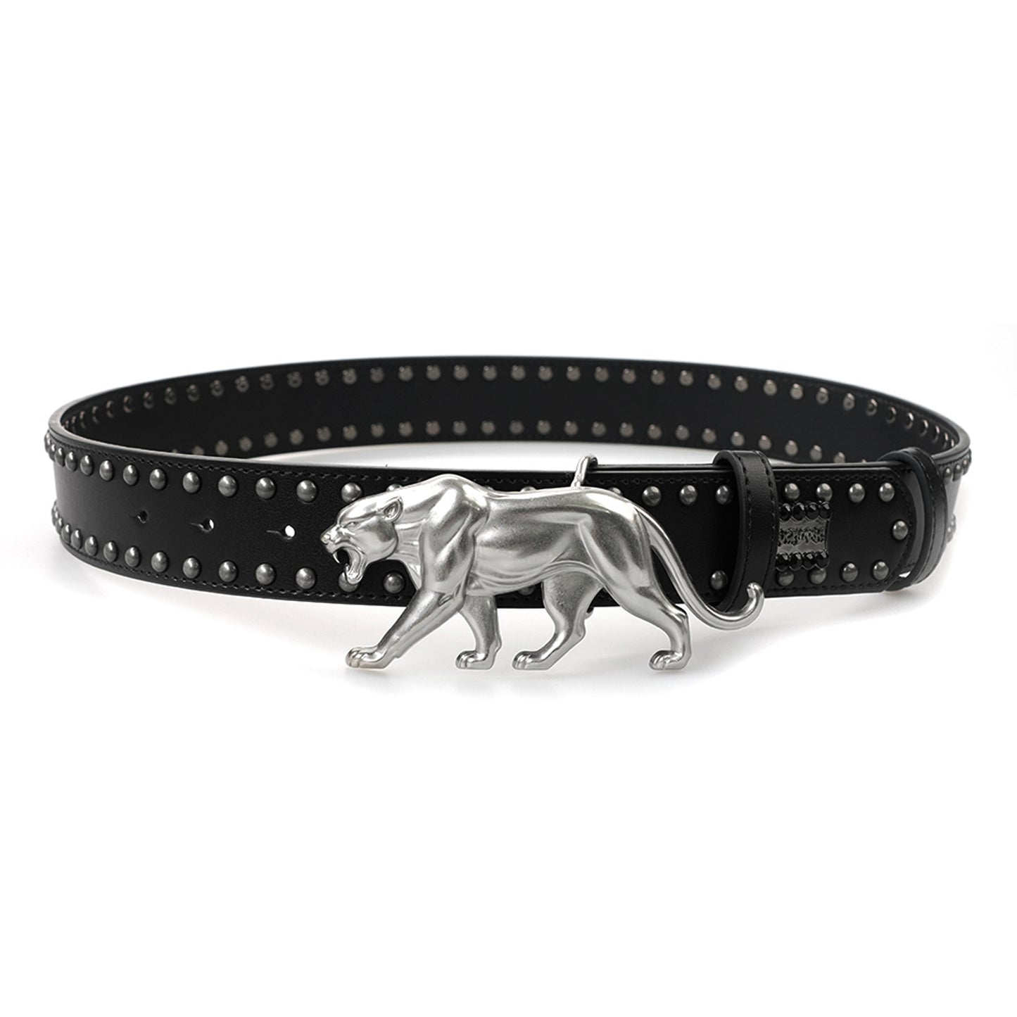 "PANTHER" BELT - BLACK LEATHER