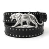 "PANTHER" BELT - BLACK LEATHER
