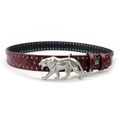 "PANTHER" BELT - BLOOD RED SNAKESKIN