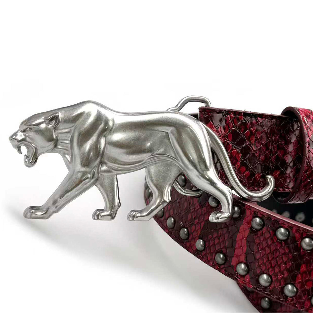 "PANTHER" BELT - BLOOD RED SNAKESKIN