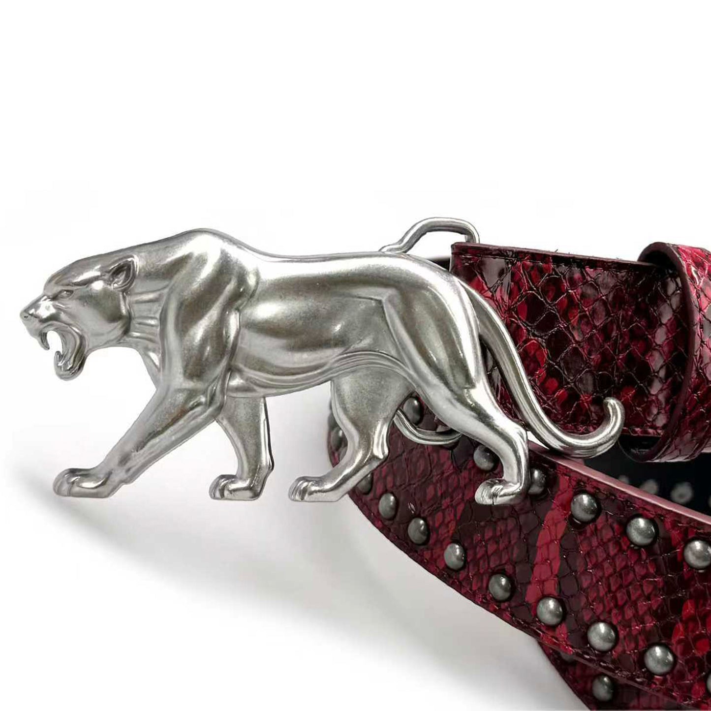 "PANTHER" BELT - BLOOD RED SNAKESKIN