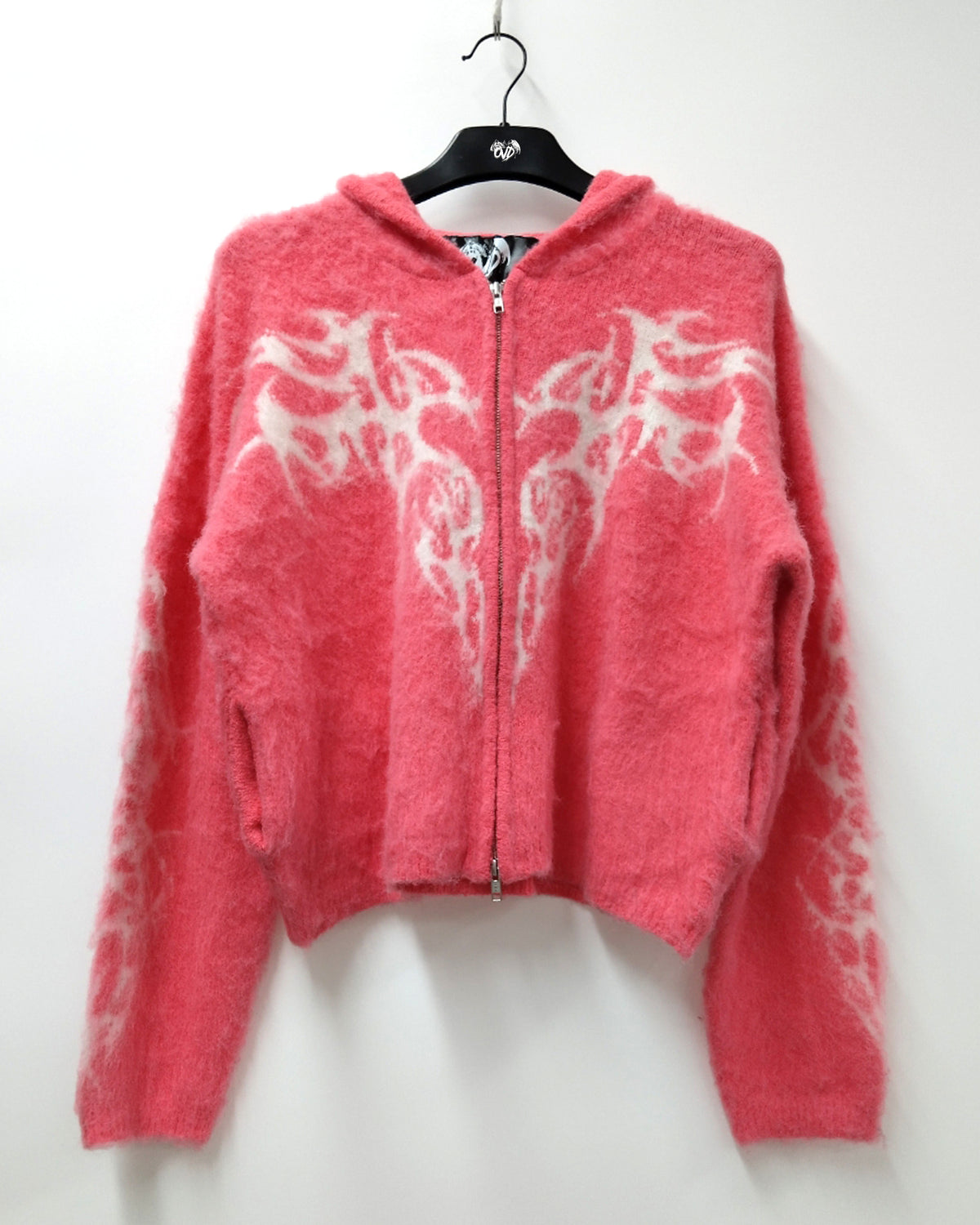 DEATH & TEARS MOHAIR ZIP - HOT PINK hoodie by OVD - view 2