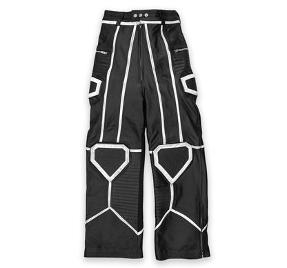 "PRYZM" MOTO PANTS - BLACK/WHITE