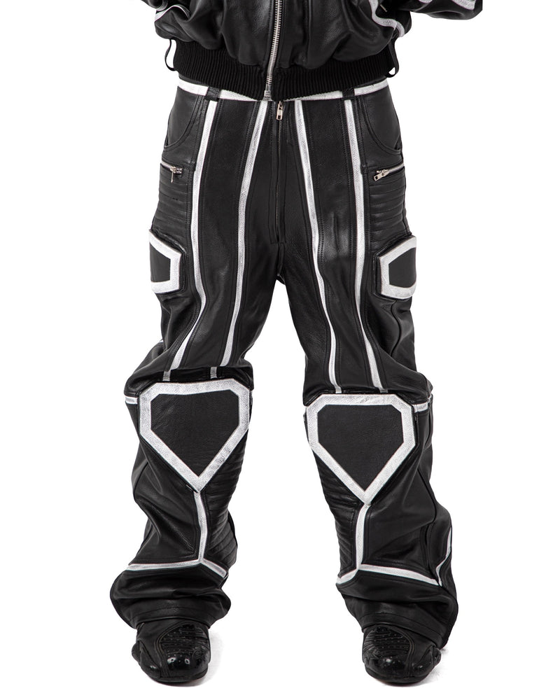 "PRYZM" MOTO PANTS - BLACK/WHITE