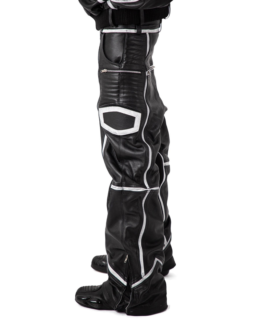 "PRYZM" MOTO PANTS - BLACK/WHITE