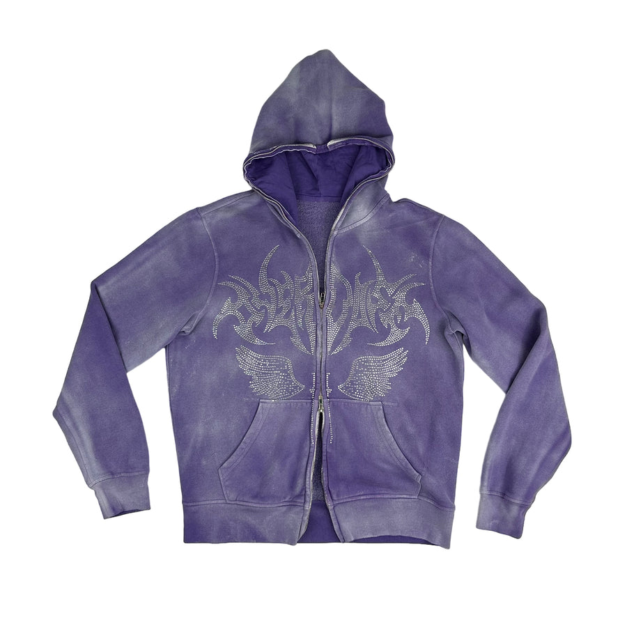 1 OF 1 "SWORD OF DIVINITY" WASHED PURPLE FULL ZIP