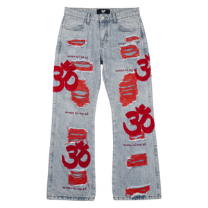 "OM" DENIM - BLOOD RED