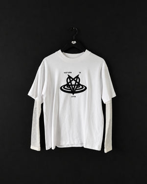 "SATURN IS LOVE" DOUBLE LAYERED MESH L/S