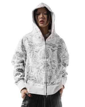 TATTOO ZIP UP - ANGEL zip-up hoodie by OVD - view 1