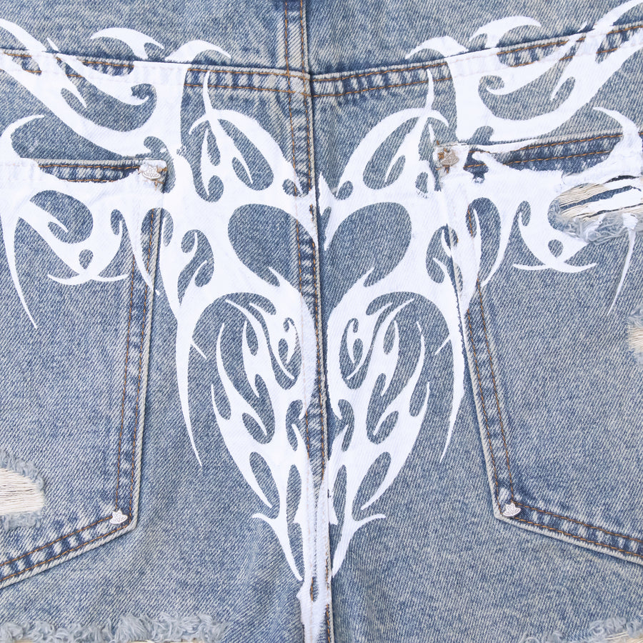"TRIBAMETAL" DESTROYED DENIM
