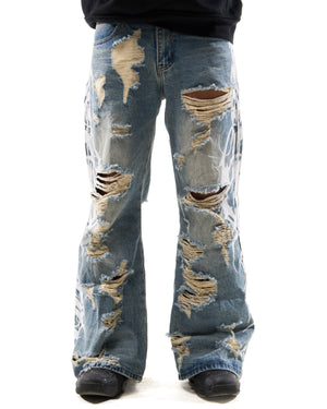 "TRIBAMETAL" DESTROYED DENIM