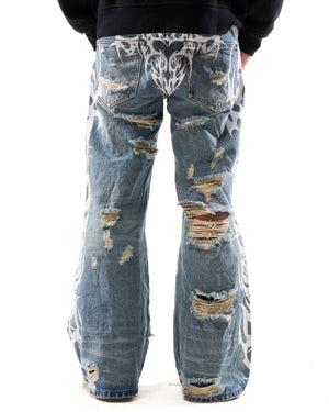 "TRIBAMETAL" DESTROYED DENIM