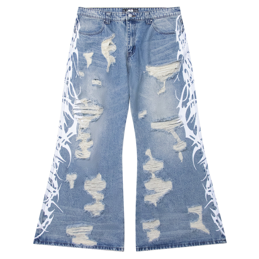 "TRIBAMETAL" DESTROYED DENIM
