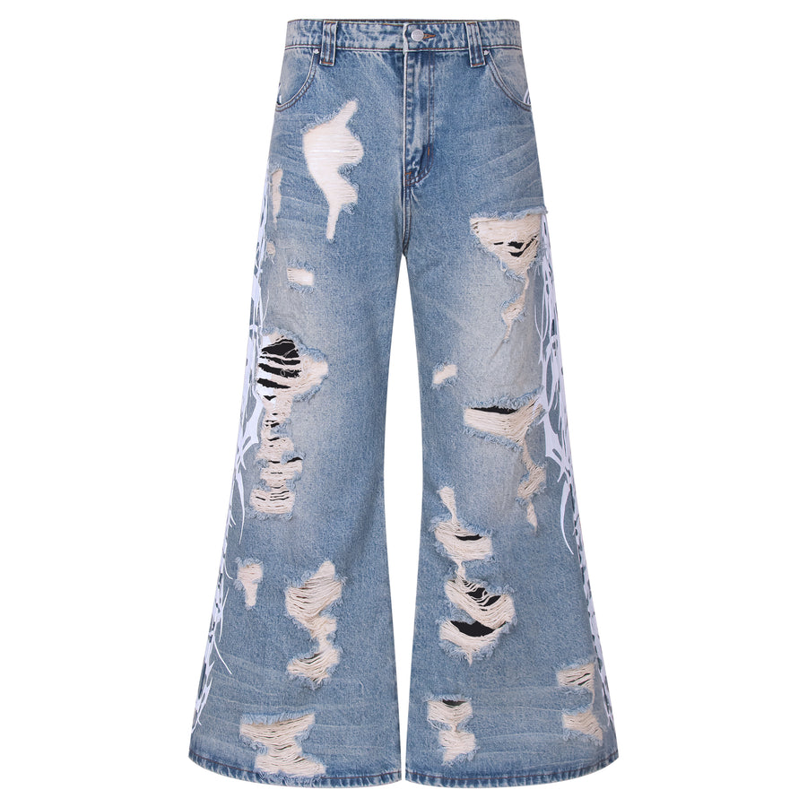 "TRIBAMETAL" DESTROYED DENIM