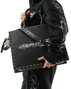 "TRIBAMETAL" LEATHER TOTE