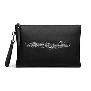 "TRIBAMETAL" LEATHER POUCH