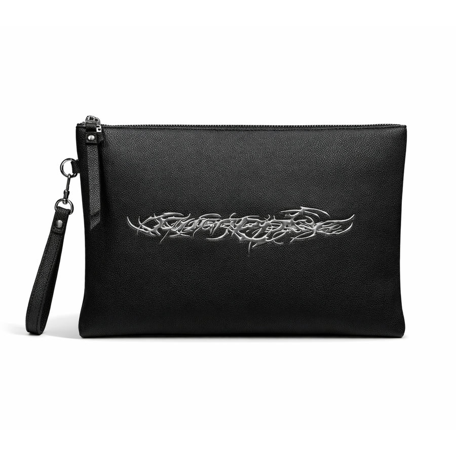 "TRIBAMETAL" LEATHER POUCH