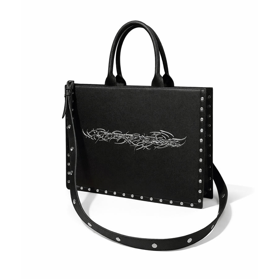 "TRIBAMETAL" LEATHER TOTE