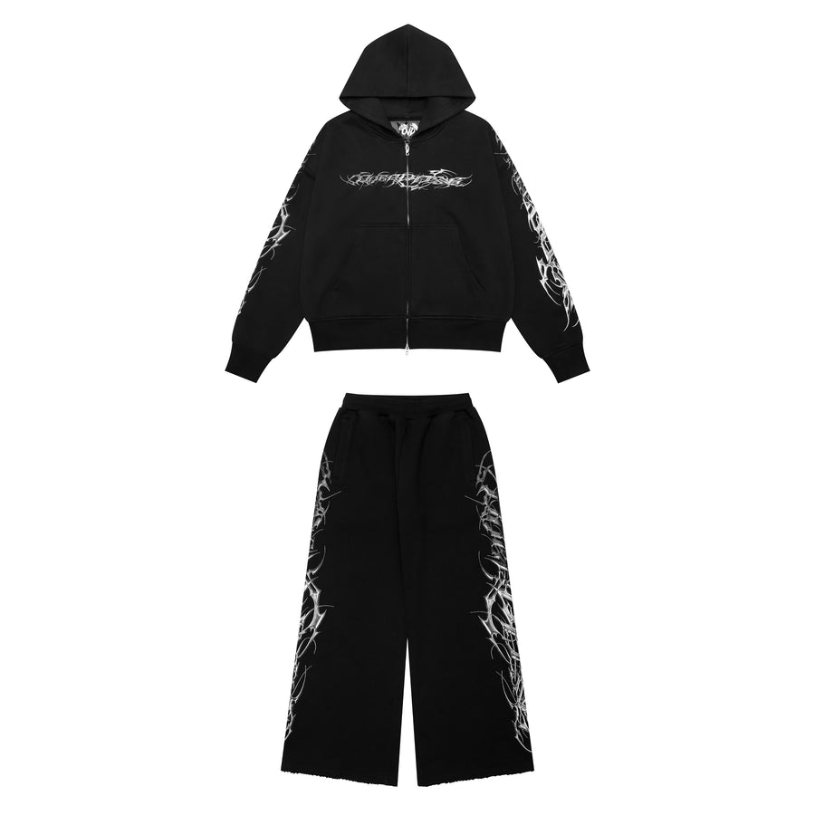 "TRIBAMETAL" ZIP UP SET