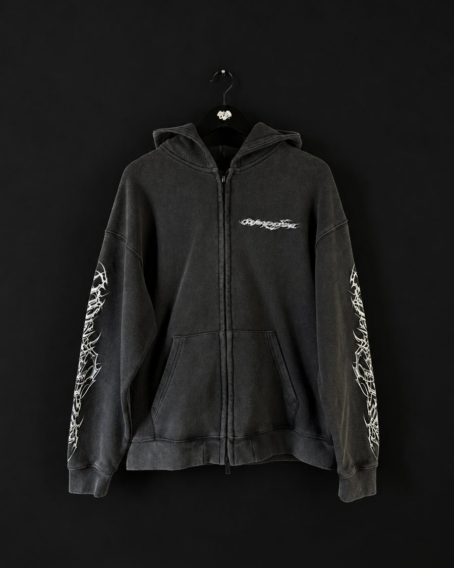 "TRIBAMETAL" WASHED ZIP UP
