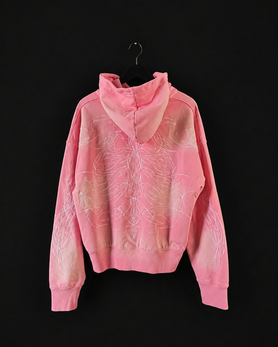 "WINGS OR DEATH" SUN DYED HOODIE - PINK