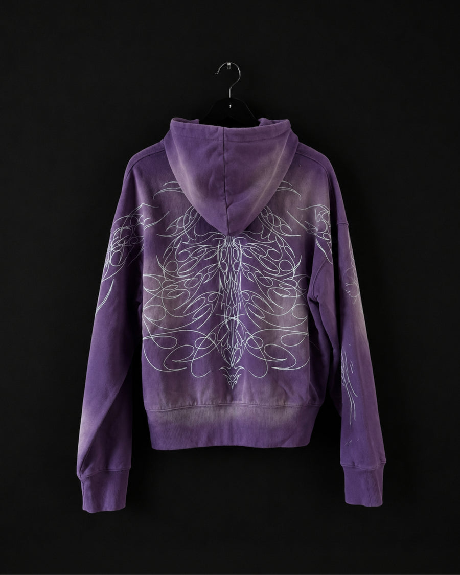 "WINGS OR DEATH" SUN DYED HOODIE - PURPLE