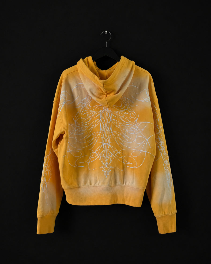 "WINGS OR DEATH" SUN DYED HOODIE - YELLOW