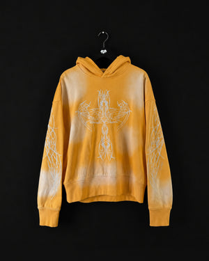 "WINGS OR DEATH" SUN DYED HOODIE - YELLOW