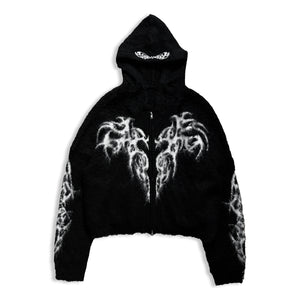 DEATH & TEARS MOHAIR ZIP - BLACK hoodie by OVD - view 1