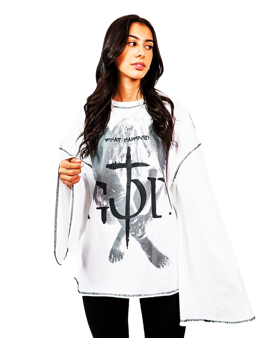 "HEAVYWEIGHT CONTRAST LONG SLEEVE" - WHITE